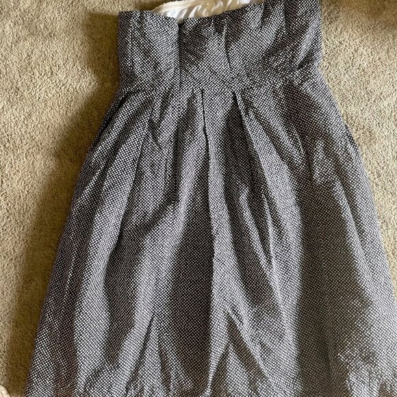 J.Crew Micro Polka Dot Black/WHite Strapless Dress Size 10 - Picture 2 of 5